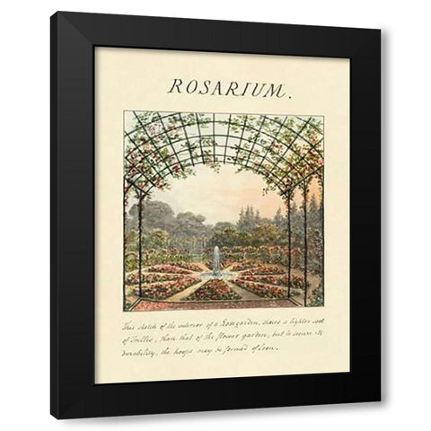 Rosarium, 1813 Black Modern Wood Framed Art Print with Double Matting by Repton, Humphry