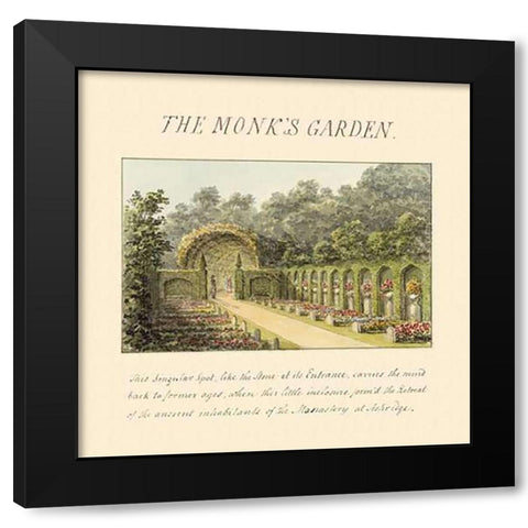 The Monks Garden, 1813 Black Modern Wood Framed Art Print by Repton, Humphry