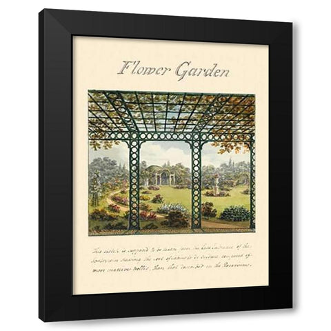 Flower Garden, 1813 Black Modern Wood Framed Art Print by Repton, Humphry