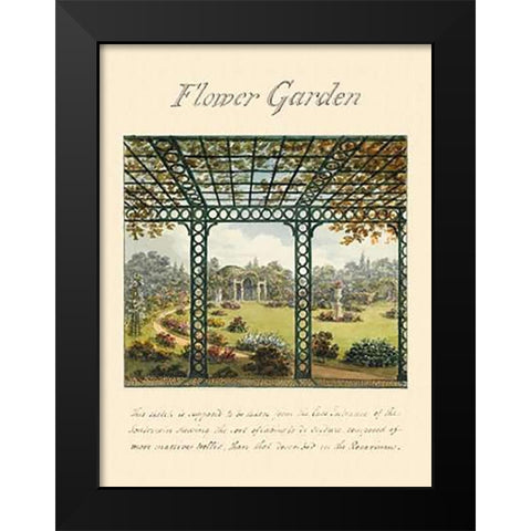 Flower Garden, 1813 Black Modern Wood Framed Art Print by Repton, Humphry