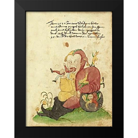 Civic festival of the Nuremberg Schembartlauf - Giant Black Modern Wood Framed Art Print by German 16th Century