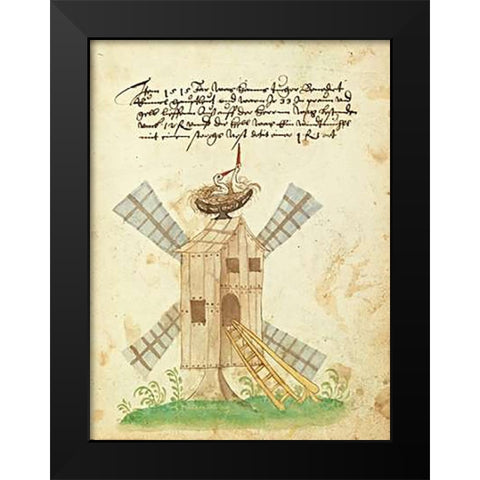Civic festival of the Nuremberg Schembartlauf - Windmill Black Modern Wood Framed Art Print by German 16th Century