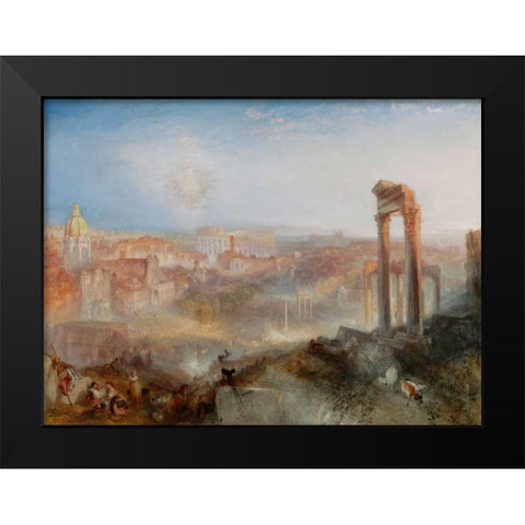 Modern Rome - Campo Vaccino Black Modern Wood Framed Art Print by Turner, Joseph M.W.
