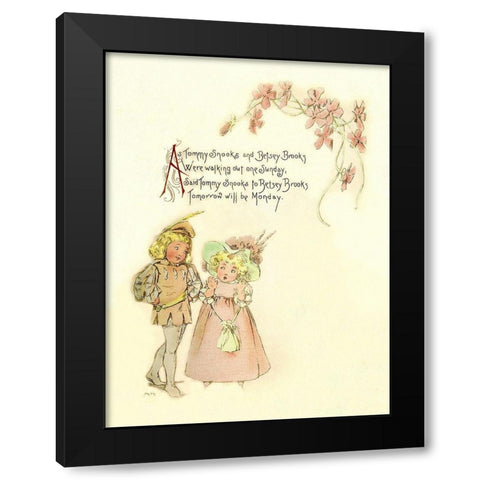 Nursery Rhymes: Tommy Snooks and Betsey Brooks Black Modern Wood Framed Art Print with Double Matting by Humphrey, Maud
