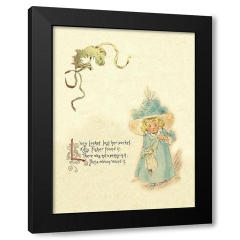 Nursery Rhymes: Lucy Locket Black Modern Wood Framed Art Print with Double Matting by Humphrey, Maud
