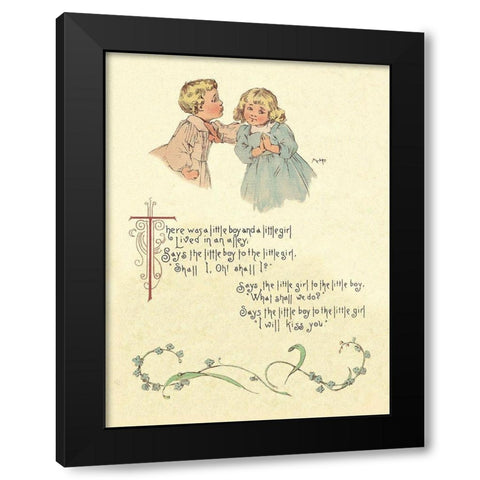 Nursery Rhymes: There Was a Little Boy and a Little Girl Black Modern Wood Framed Art Print by Humphrey, Maud