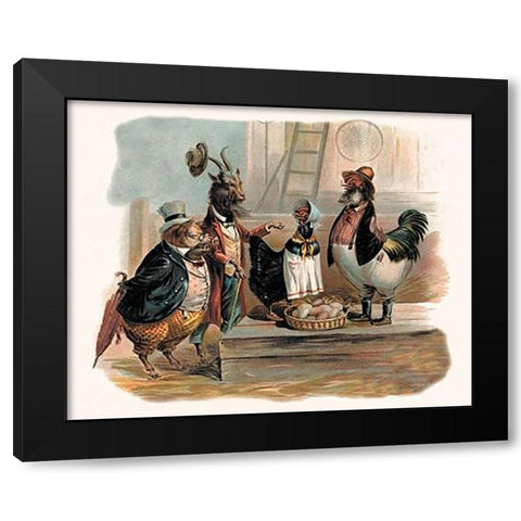 Pigs and Pork: Party Animals Black Modern Wood Framed Art Print by Advertisement