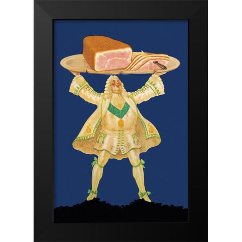 Pigs and Pork: Ham Platter Black Modern Wood Framed Art Print by Mohr, Paul