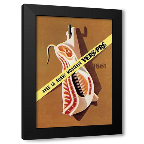 Pigs and Pork: Hooked Pork Black Modern Wood Framed Art Print with Double Matting by Advertisement