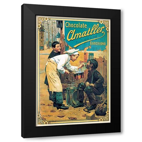 Cooks: Chocolate Amatller Black Modern Wood Framed Art Print by Advertisement