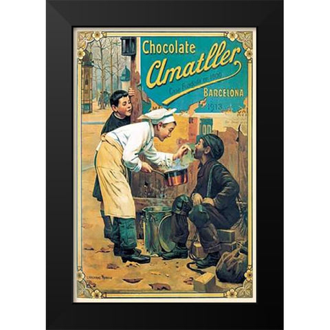 Cooks: Chocolate Amatller Black Modern Wood Framed Art Print by Advertisement