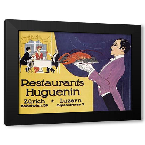 Cooks: Restaurants Huguenin Black Modern Wood Framed Art Print with Double Matting by Advertisement