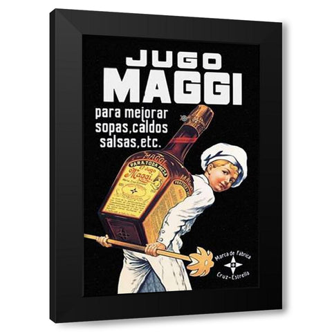 Cooks: Jugo Maggi Black Modern Wood Framed Art Print with Double Matting by Advertisement
