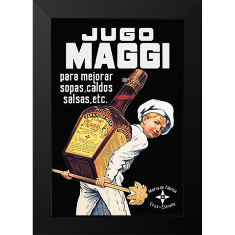 Cooks: Jugo Maggi Black Modern Wood Framed Art Print by Advertisement