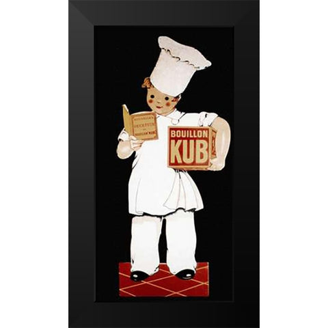 Cooks: Bouillon Kub Black Modern Wood Framed Art Print by Advertisement