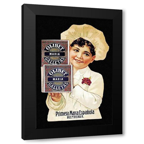 Cooks: Olibet Galletas Black Modern Wood Framed Art Print by Advertisement