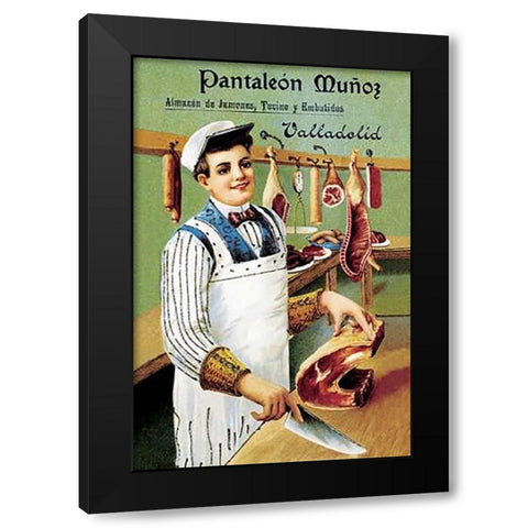 Cooks: Pantaleon Munoz Black Modern Wood Framed Art Print with Double Matting by Advertisement