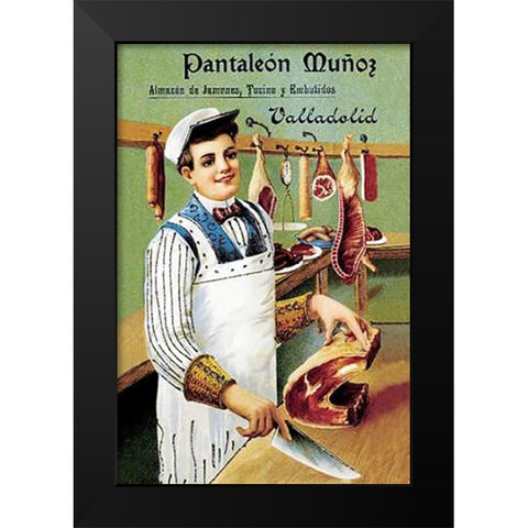 Cooks: Pantaleon Munoz Black Modern Wood Framed Art Print by Advertisement