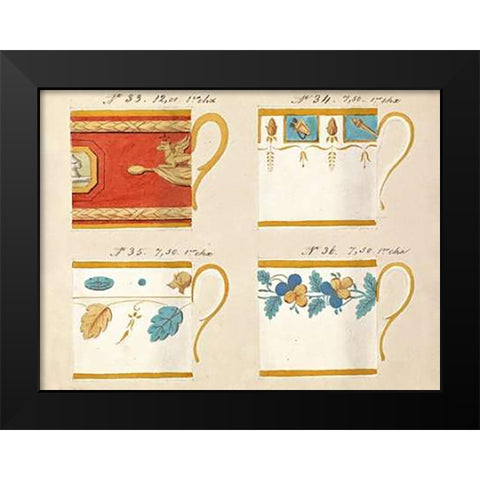 Quatre tasses du 1er choix, ca. 1800-1820 Black Modern Wood Framed Art Print by Honore