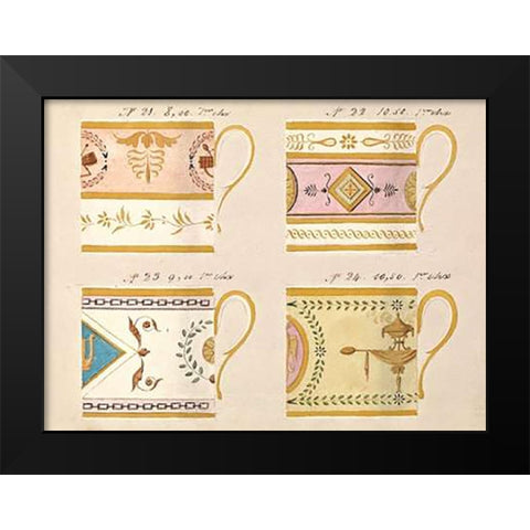 Quatre tasses du 1er choix, ca. 1800-1820 Black Modern Wood Framed Art Print by Honore