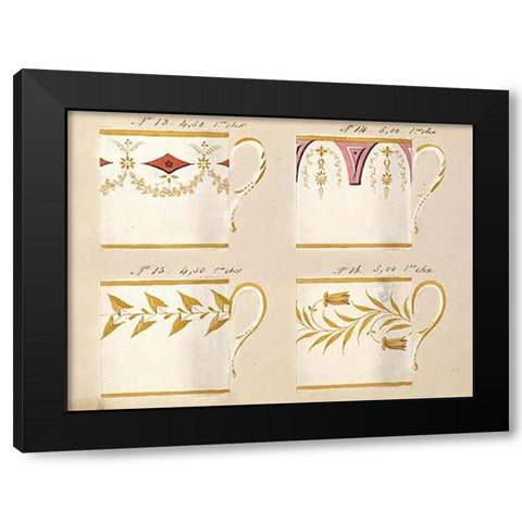 Quatre tasses du 1er choix, ca. 1800-1820 Black Modern Wood Framed Art Print by Honore