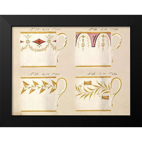 Quatre tasses du 1er choix, ca. 1800-1820 Black Modern Wood Framed Art Print by Honore