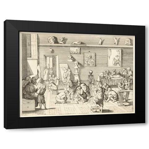 Academia dpitori Black Modern Wood Framed Art Print with Double Matting by Alberti, Pietro Francesco