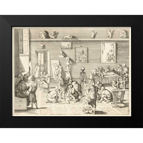 Academia dpitori Black Modern Wood Framed Art Print by Alberti, Pietro Francesco