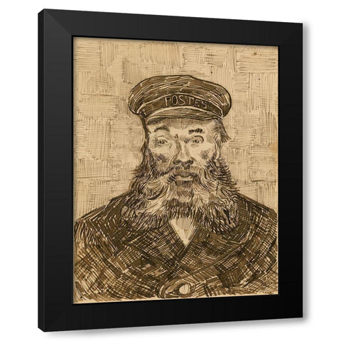 Portrait of Joseph-Ã‰tienne Roulin Black Modern Wood Framed Art Print with Double Matting by Van Gogh, Vincent