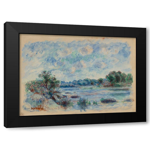 Landscape at Pont-Aven Black Modern Wood Framed Art Print by Renoir, Pierre-Auguste