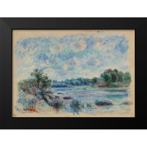Landscape at Pont-Aven Black Modern Wood Framed Art Print by Renoir, Pierre-Auguste