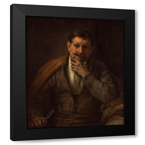 St. Bartholomew Black Modern Wood Framed Art Print with Double Matting by Van Rijn, Rembrandt Harmensz