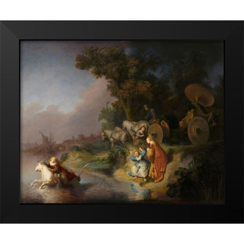 The Abduction of Europa Black Modern Wood Framed Art Print by Rembrandt Harmensz van Rijn, Workshop of