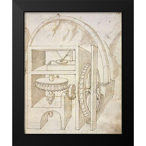 Folio 15: mill Black Modern Wood Framed Art Print by Martini, Francesco di
