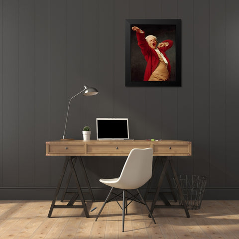 Self-Portrait, Yawning Black Modern Wood Framed Art Print by Ducreux, Joseph