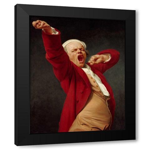 Self-Portrait, Yawning Black Modern Wood Framed Art Print by Ducreux, Joseph