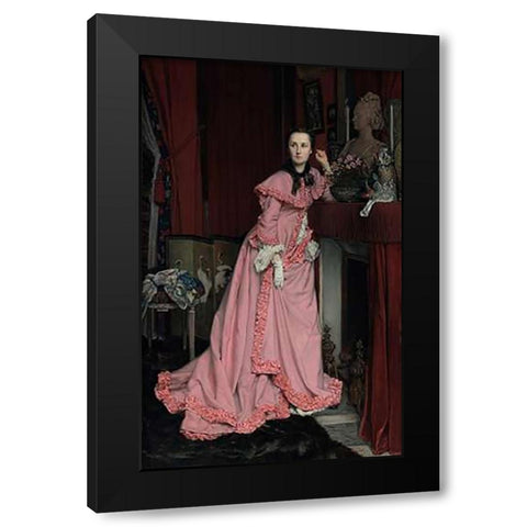 Portrait of the Marquise de Miramon, nee, Therese Feuillant Black Modern Wood Framed Art Print by Tissot, Jacques Joseph