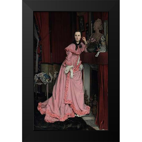 Portrait of the Marquise de Miramon, nee, Therese Feuillant Black Modern Wood Framed Art Print by Tissot, Jacques Joseph
