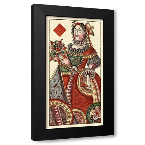 Queen of Diamonds (Bauern Hochzeit Deck) Black Modern Wood Framed Art Print by Gobl, Andreas Benedictus