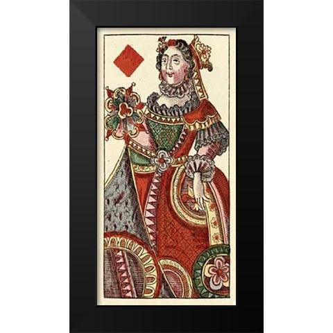 Queen of Diamonds (Bauern Hochzeit Deck) Black Modern Wood Framed Art Print by Gobl, Andreas Benedictus
