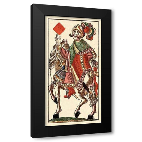 Knight of Diamonds (Bauern Hochzeit Deck) Black Modern Wood Framed Art Print by Gobl, Andreas Benedictus
