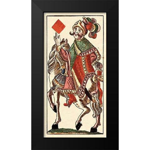 Knight of Diamonds (Bauern Hochzeit Deck) Black Modern Wood Framed Art Print by Gobl, Andreas Benedictus
