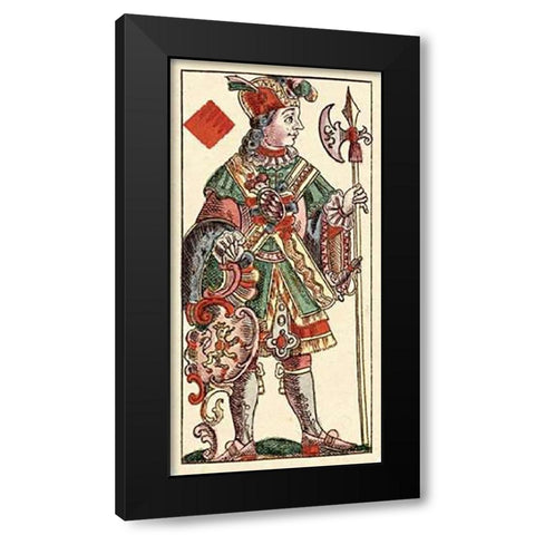 Knave of Diamonds (Bauern Hochzeit Deck) Black Modern Wood Framed Art Print by Gobl, Andreas Benedictus