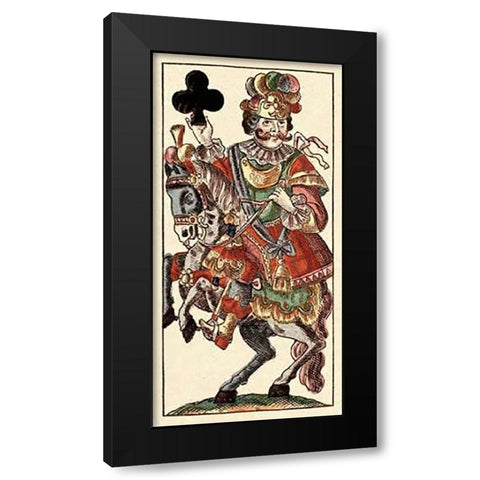 Knight of Clubs (Bauern Hochzeit Deck) Black Modern Wood Framed Art Print by Gobl, Andreas Benedictus
