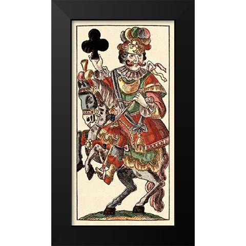 Knight of Clubs (Bauern Hochzeit Deck) Black Modern Wood Framed Art Print by Gobl, Andreas Benedictus