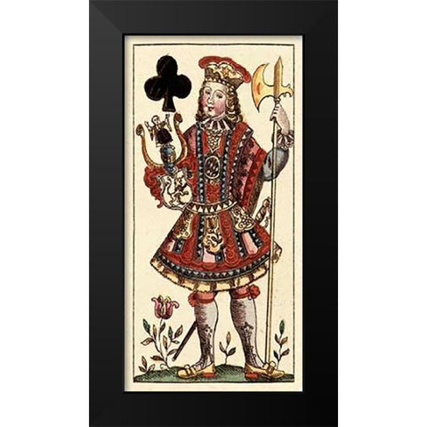 Knave of Clubs (Bauern Hochzeit Deck) Black Modern Wood Framed Art Print by Gobl, Andreas Benedictus
