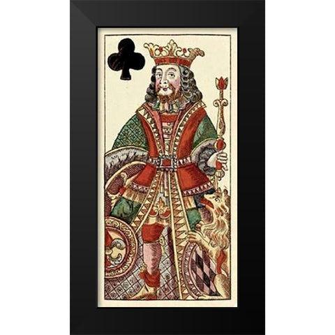 King of Clubs (Bauern Hochzeit Deck) Black Modern Wood Framed Art Print by Gobl, Andreas Benedictus