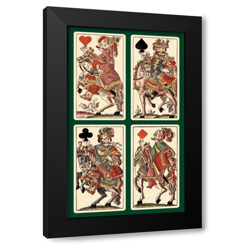 Knights - Bauern Hochzeit Deck Black Modern Wood Framed Art Print by Gobl, Andreas Benedictus