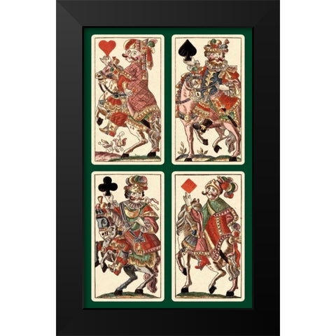 Knights - Bauern Hochzeit Deck Black Modern Wood Framed Art Print by Gobl, Andreas Benedictus