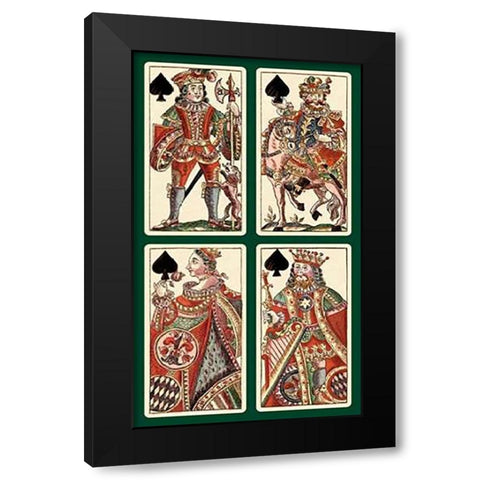 Spades (Bauern Hochzeit Deck) Black Modern Wood Framed Art Print by Gobl, Andreas Benedictus